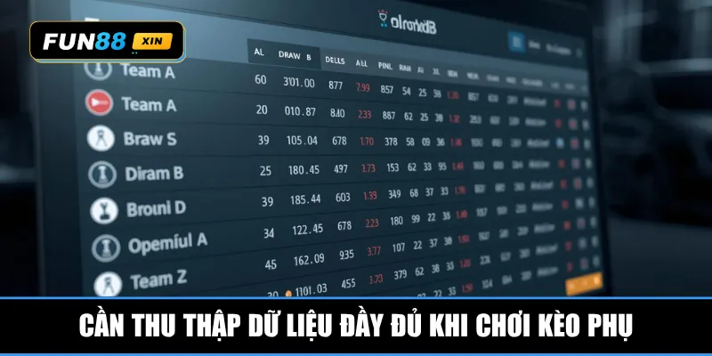 Cần thu thập dữ liệu đầy đủ khi chơi kèo phụ