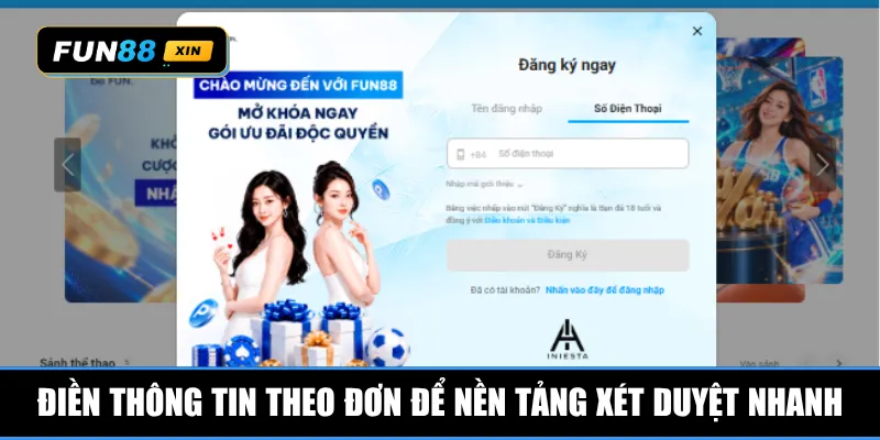 Điền thông tin theo đơn để nền tảng xét duyệt nhanh